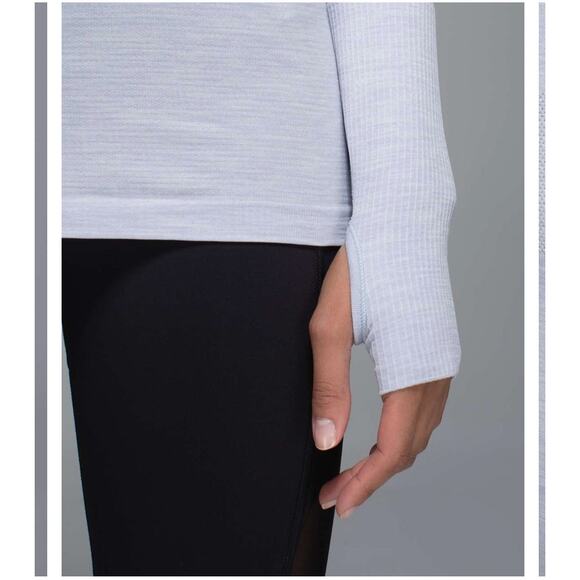 Lululemon Swiftly Tech Long Sleeve Crew in Heathered Silver Fox sz 4 - Picture 4 of 14